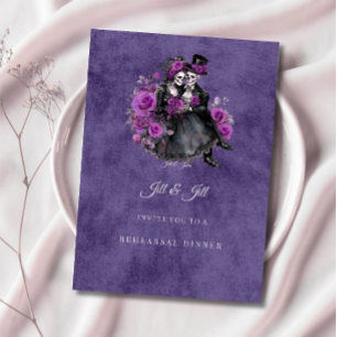 Gothic-Probeessen-Skelett-Hochzeit Einladung