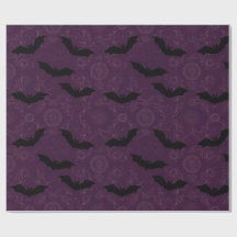 Gothic Purple Fledermäuse Damast Blumenmuster