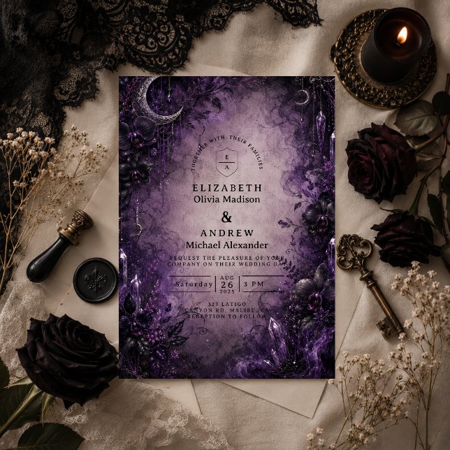 Gothic Purple Goth Hochzeit Einladung (Von Creator hochgeladen)