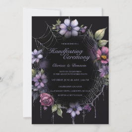 Gothic Purple Spider Floral Web Handfasting Einladung