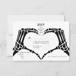 Gothic QR Code Skeleton Hands bis zum Tod Hochzeit RSVP Karte