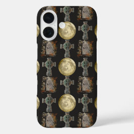 Gothic R.I.P. Headstone Celtic Cross Vollmond Art iPhone 16 Hülle