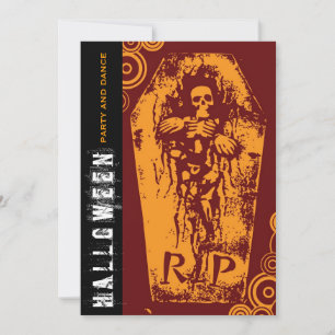 Gothic R.I.P Skelett und Sarg Halloween-Party Einladung