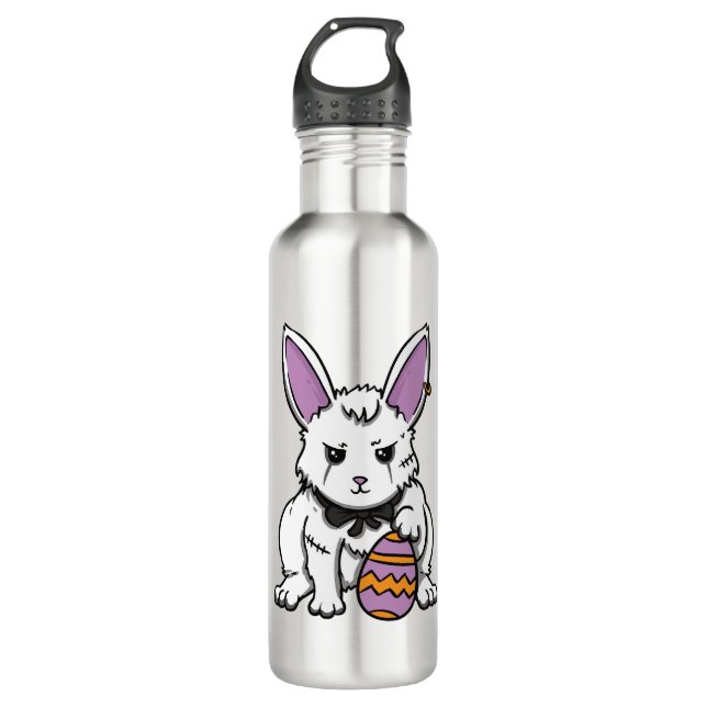 Gothic Rabbit Gothic Bunny Gothic Oster Emo Goth Edelstahlflasche (Vorderseite)