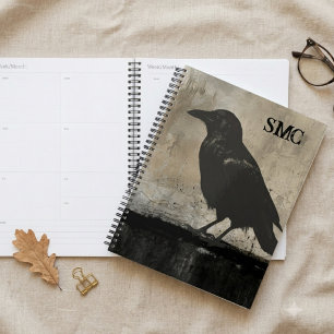 Gothic-Raben-Planer mit Monogramm Planer