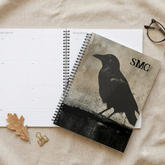 Gothic-Raben-Planer mit Monogramm Planer
