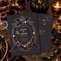 Gothic Rahmen Boos & Booze Halloween Pflaume & Gol