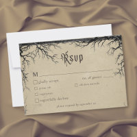 Gothic Raven Baumgravur Schwarze Tan Hochzeit