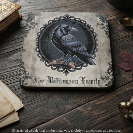 Gothic Raven Black Vintag Getränkeuntersetzer