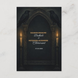 Gothic Raven Candlelight Arch Wedding Begleitkarte