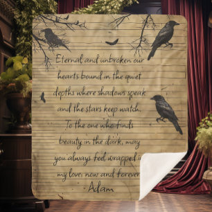 Gothic Raven Custom Message Sherpadecke