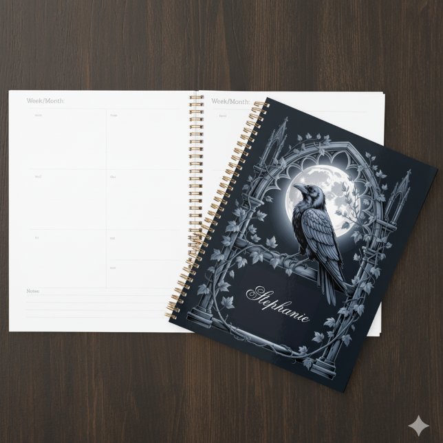 Gothic Raven Dark Academia Planer (Dark Academia daily planner)