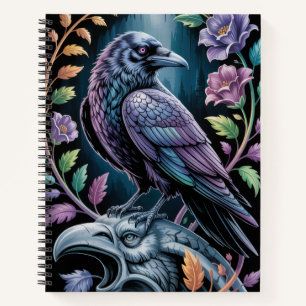 Gothic Raven Floral Dark Academia Notizbuch Gesche