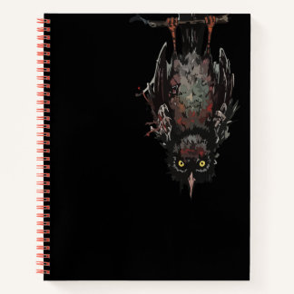 Gothic Raven Hanging Upside Down Spiral Notebook Notizbuch