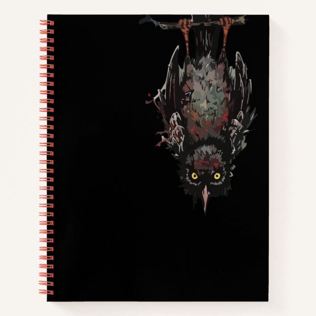 Gothic Raven Hanging Upside Down Spiral Notebook Notizbuch (Vorderseite)