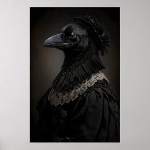 Gothic Raven Kunst Druck viktorianisches Krähen Po Poster