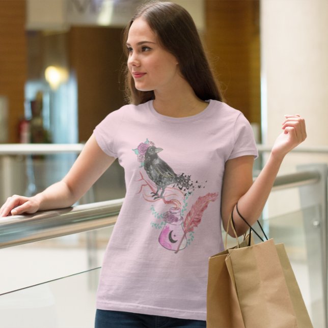 Gothic Raven Liebe floral Graphic T-Shirt (Von Creator hochgeladen)