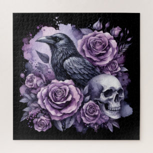 Gothic Raven Lila Rose Skull Puzzle