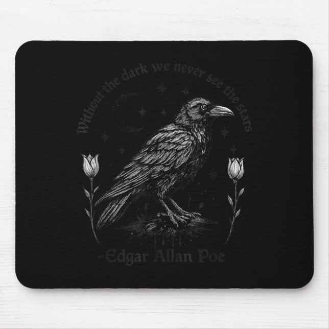 Gothic Raven Lustiger Edgar Allan Poe Zitat Hallow Mousepad (Vorne)