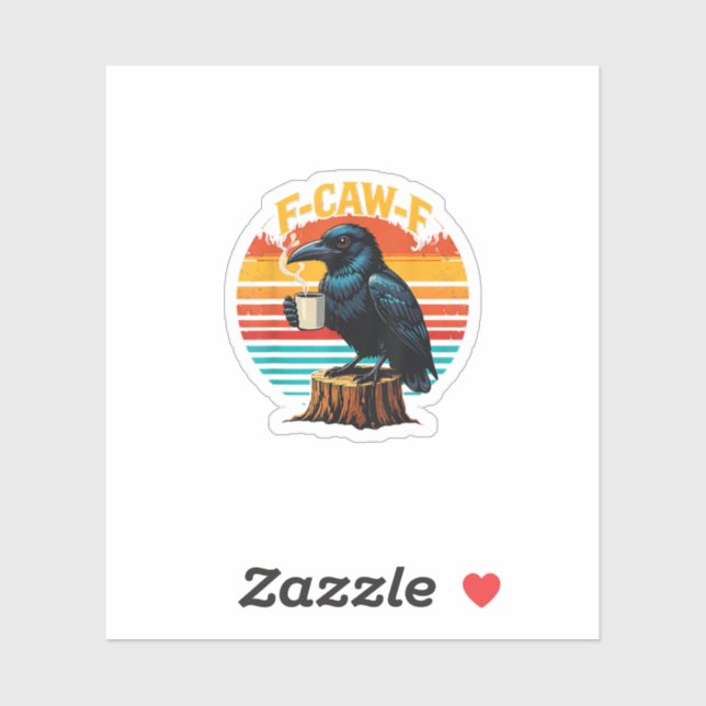 Gothic Raven Lustiger Halloween F-Caw-F Kaffee Krä Aufkleber (Blatt)