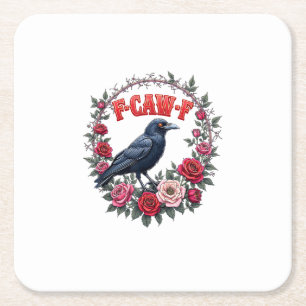 Gothic Raven Lustiger Halloween-F Caw F Vintage Rechteckiger Pappuntersetzer