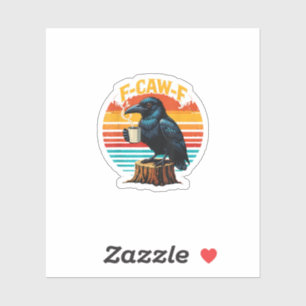 Gothic Raven Lustiger Halloween F Krächz F Kaffee Aufkleber