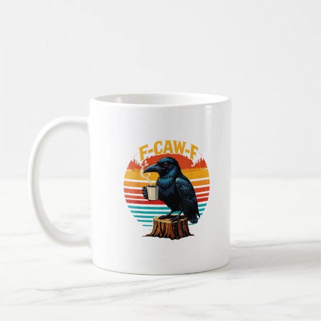 Gothic Raven Lustiger Halloween F Krächz F Kaffee Kaffeetasse (Links)