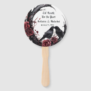 Gothic Raven Rosenholz Hochzeit Fächer