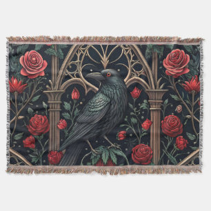 Gothic Raven Roses Verzierung Muster Decke