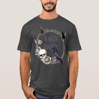 Gothic Raven Schädel und Blumen Raven Lunatic T-Shirt