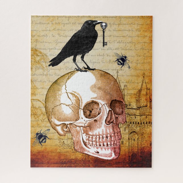 Gothic Raven Skeleton Puzzle (Vertikal)