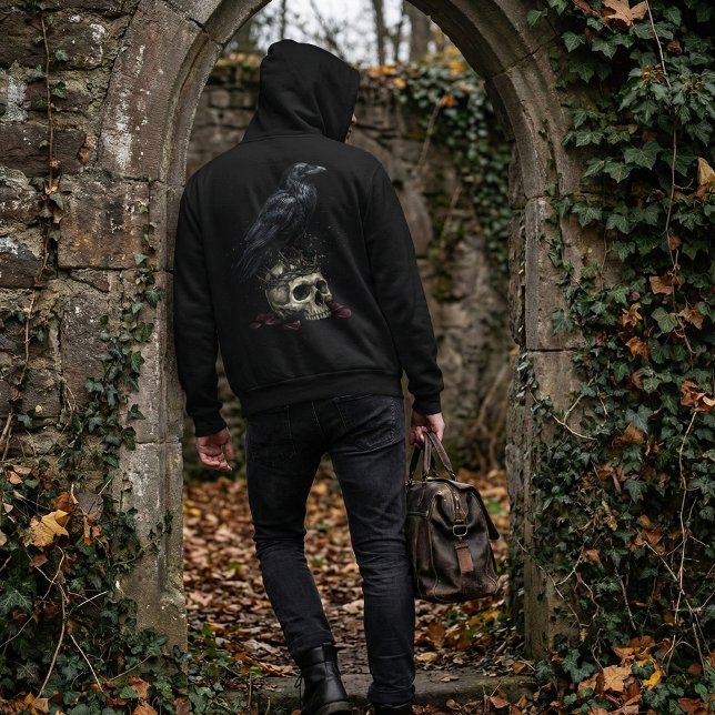 Gothic Raven Skull & Poison Vial Dark Fantasy Hoodie (Von Creator hochgeladen)