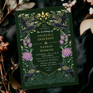 Gothic Raven Snapdragon Wedding Einladung