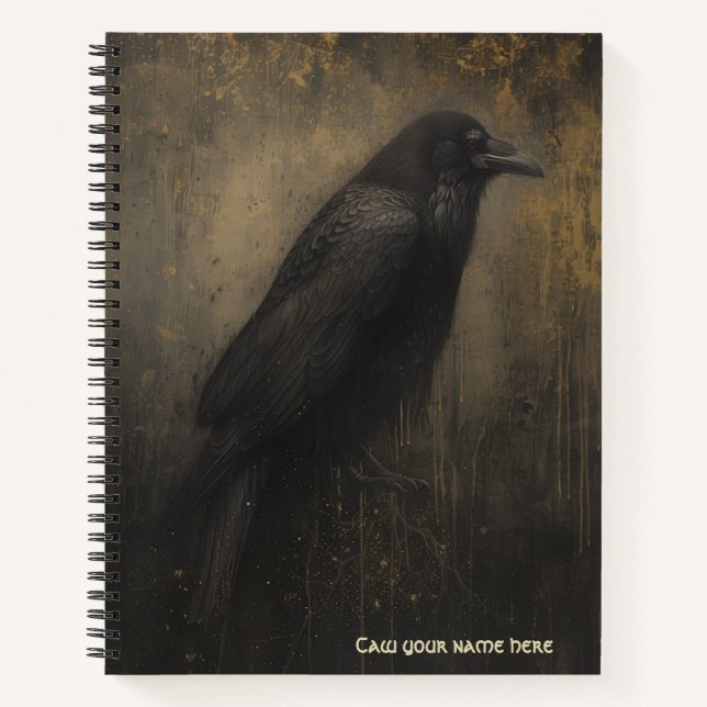 Gothic Raven Spiralblock Notizbuch (Vorderseite)