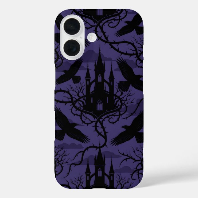 Gothic Raven & Thorn Castle Muster Handyhülle Case-Mate iPhone Hülle (Rückseite)