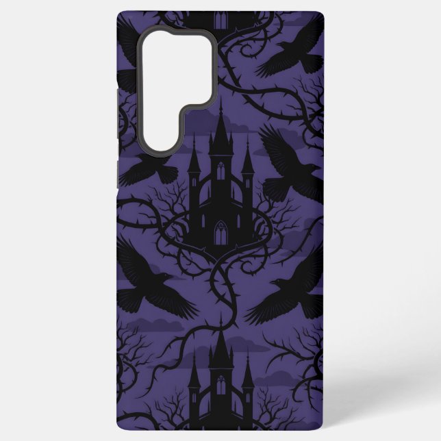Gothic Raven & Thorn Castle Pattern Phone Case Samsung Galaxy Hülle (Rückseite)