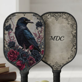 Gothic Raven und Rose Pickleball Schläger
