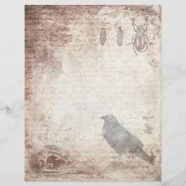 Gothic Raven Vintag Parchbook Scrapbook Paper