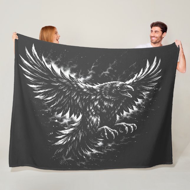 Gothic Raven – von BurnsInHell Fleecedecke (Beispiel)