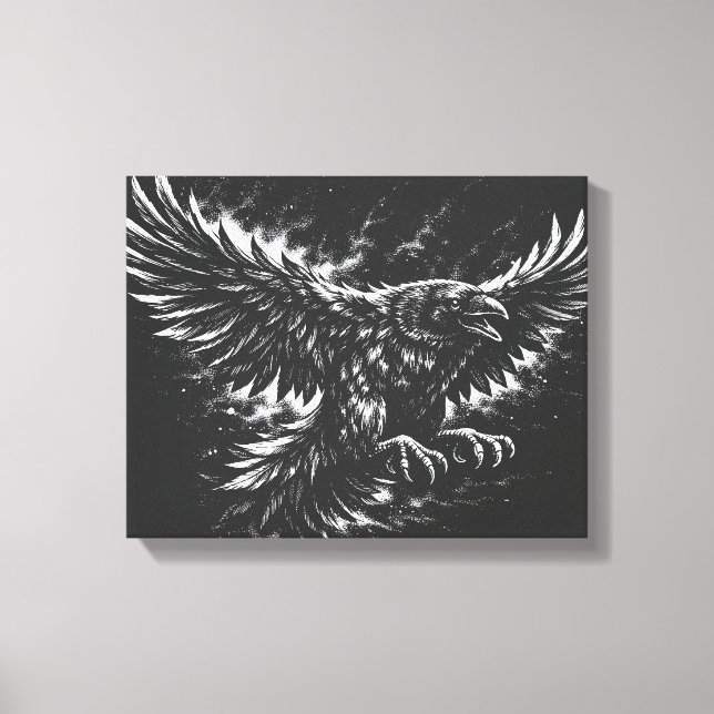 Gothic Raven – von BurnsInHell Leinwanddruck (Vorderseite)