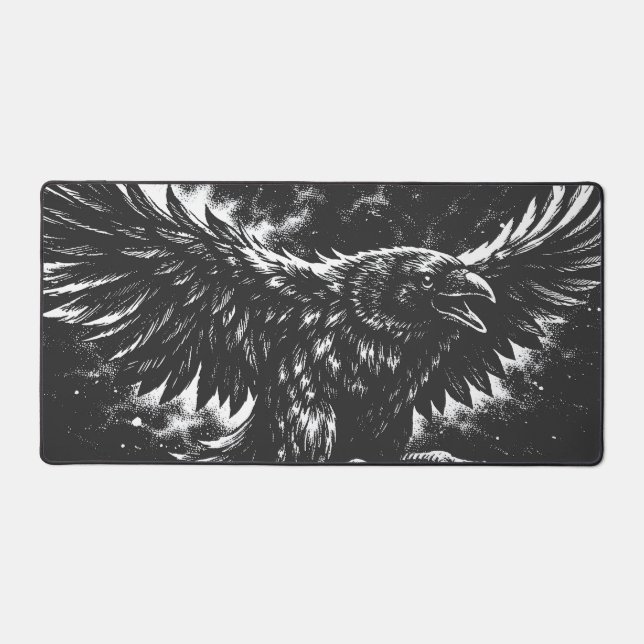 Gothic Raven – von BurnsInHell Schreibtischunterlage (Vorderseite)