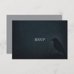 Gothic Raven Wedding RSVP Karte