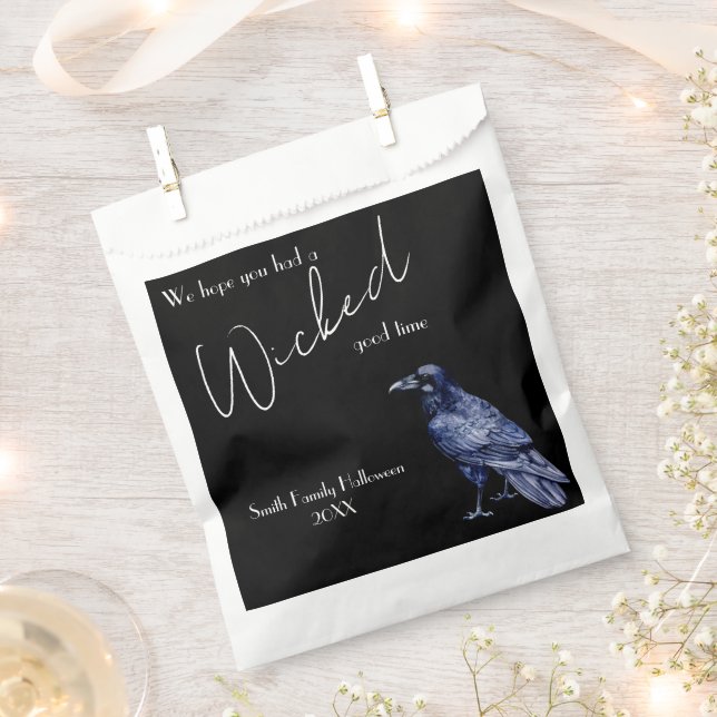 Gothic Raven Wicked Good Time Halloween-Party Geschenktütchen (Ausgeschnitten)