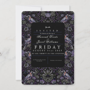 Gothic Raven William Morris Wedding Einladung