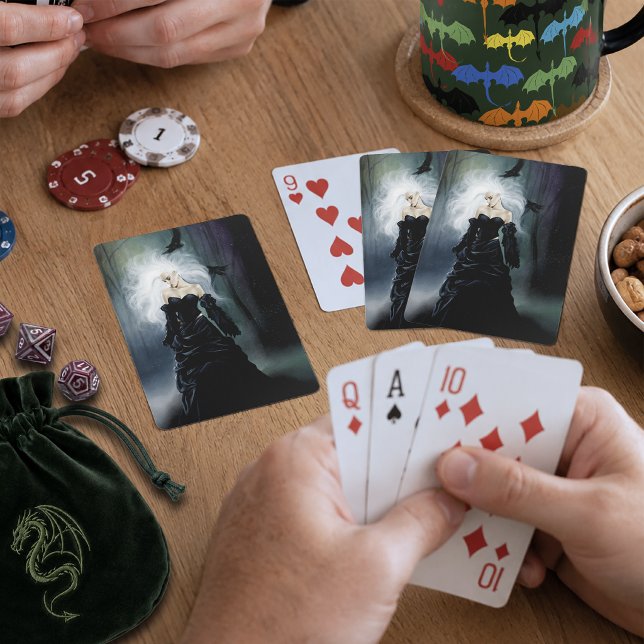 Gothic Ravens Forest Woman Black Spielkarten (Von Creator hochgeladen)
