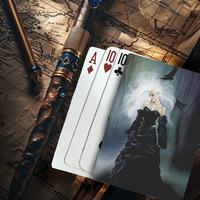 Gothic Ravens Forest Woman Black Spielkarten (Von Creator hochgeladen)