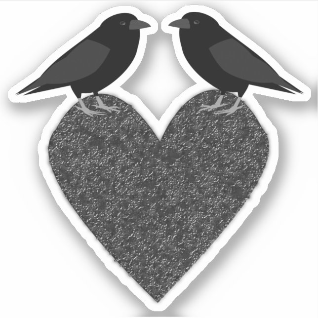 Gothic Ravens und Black Heart Aufkleber (Vorderseite)