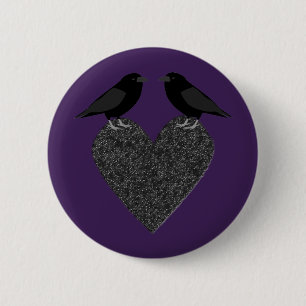 Gothic Ravens und Black Heart Button