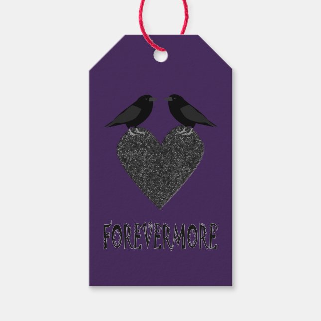 Gothic Ravens und Black Heart Custom Geschenkanhänger (Vorderseite)