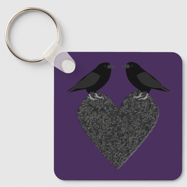 Gothic Ravens und Black Heart Custom Schlüsselanhänger (Vorderseite)
